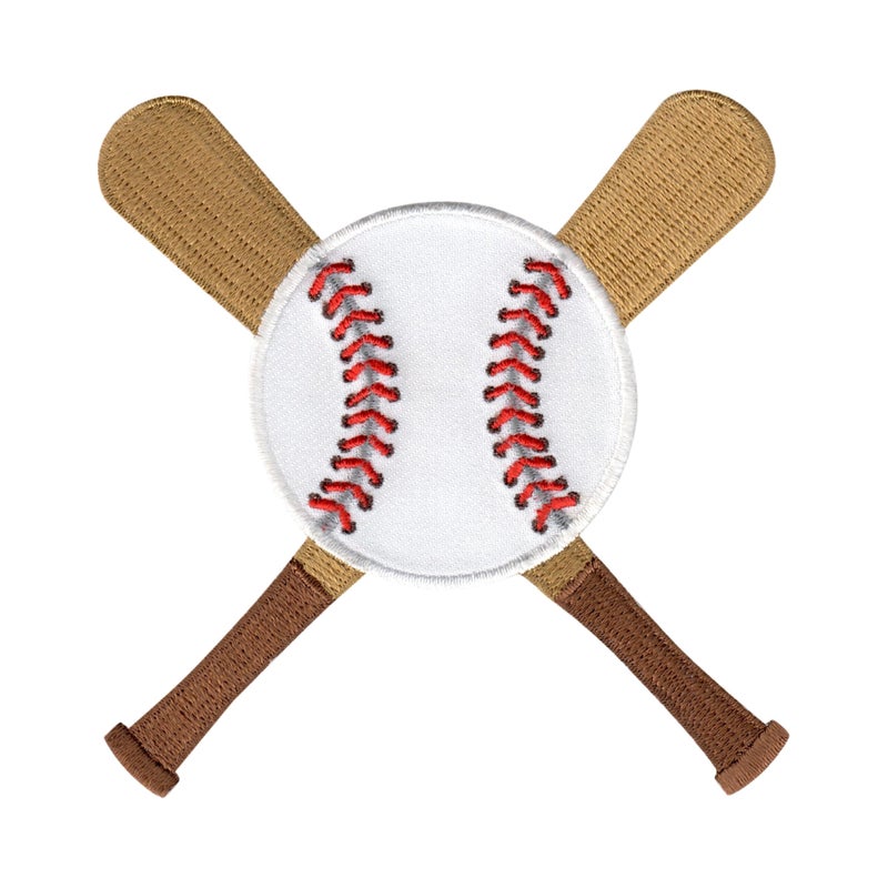 PatchMommy Baseball Bats Patch Bats Sports Ball, Iron On/Sew On - Appliques for Kids Children - Image 1